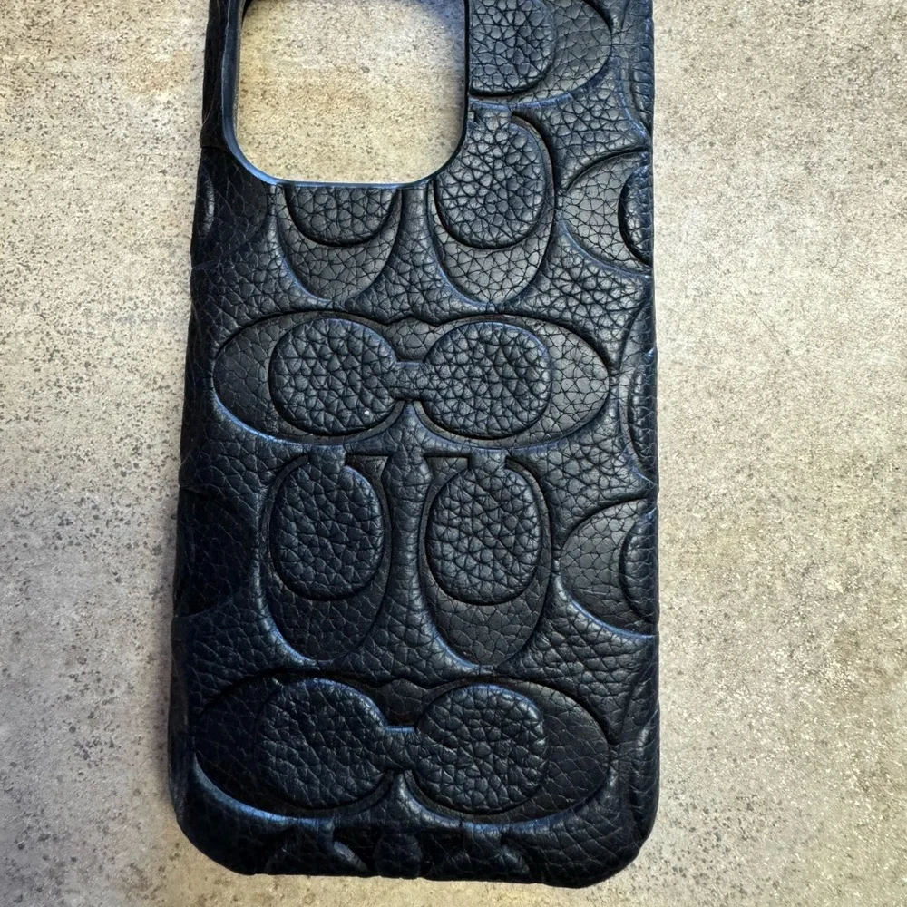 Coach Black Patterned Phone Case iPhone 15 pro case - Picture 2 of 7
